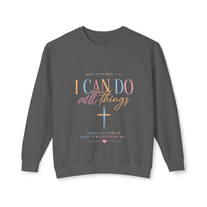 I Can Do All Things Crewneck Sweatshirt — Christian Faith & Patriotic Blessings Design