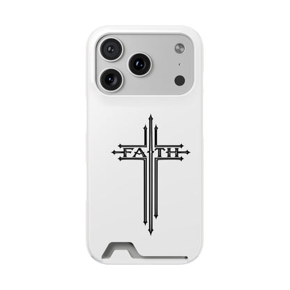 Faith Cross Phone Case with Card Holder — Slim Protective Wallet Case