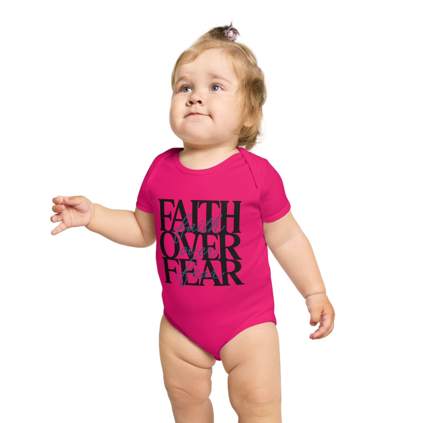 Faith Over Fear Baby Bodysuit — Christian Infant Onesie