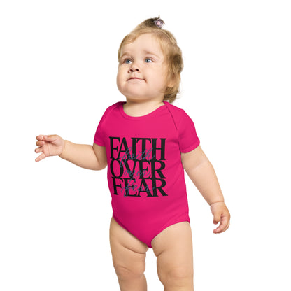 Faith Over Fear Baby Bodysuit — Christian Infant Onesie