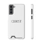 Christian Phone Card Case — Minimal 'CHRIST' Text Wallet Phone Case
