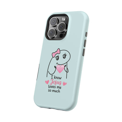 Christian Cute Heart Phone Case — "I Know Jesus Loves Me So Much" Magnetic Impact-Resistant Case