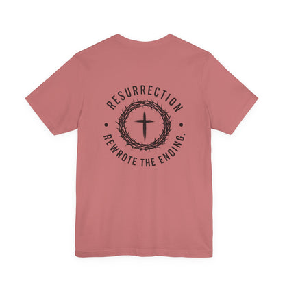 Christian Fish Tee — Small Circular 'JESUS' Design, Faith Graphic Shirt