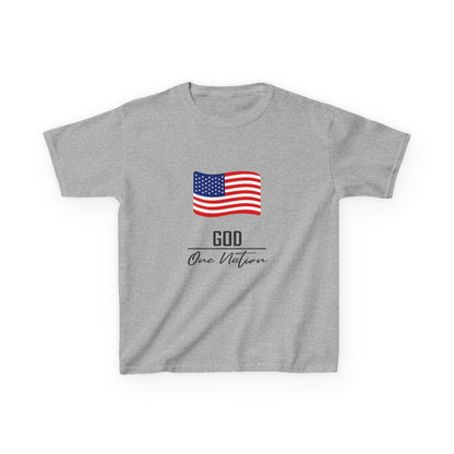 UNISEX Kids Tee — American Flag 'God One Nation' Patriotic T‑Shirt
