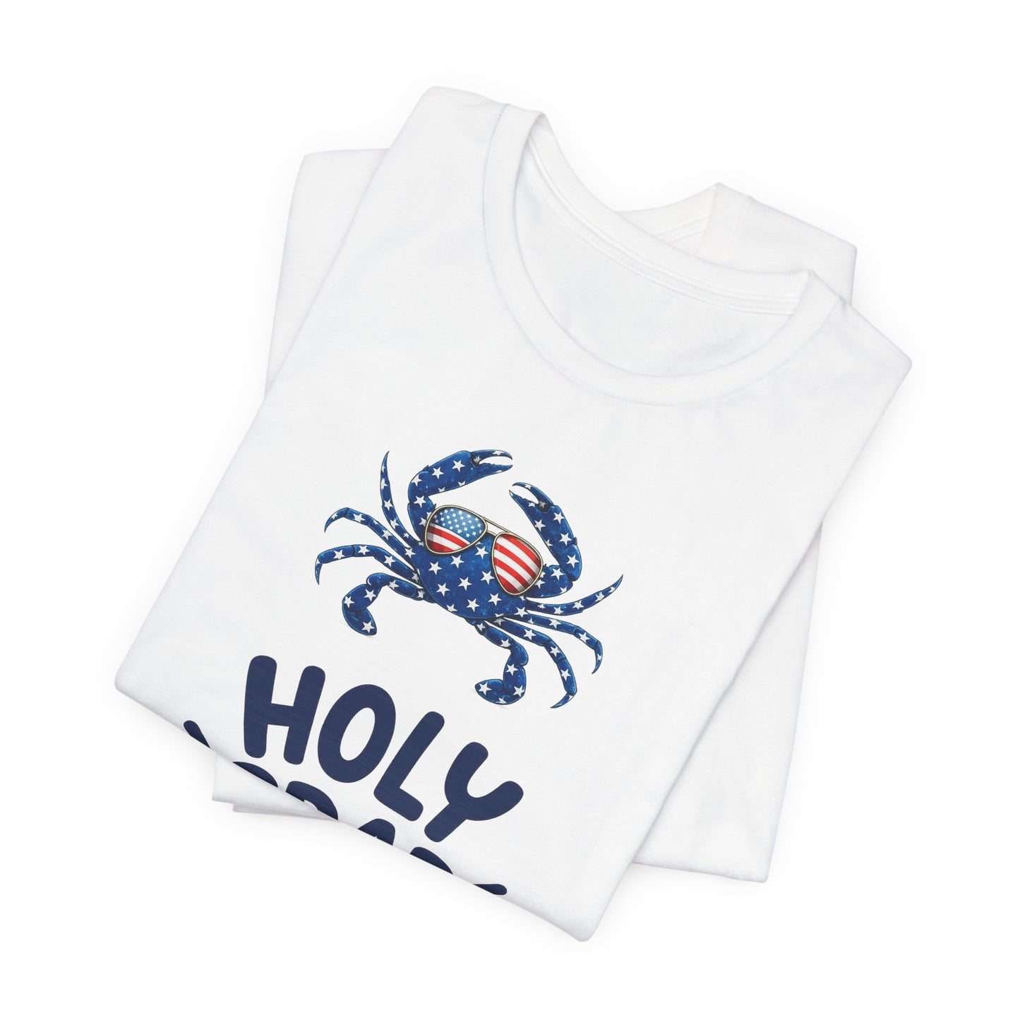 Holy Crab God Is Good T-Shirt — Patriotic Blue Crab Graphic Tee