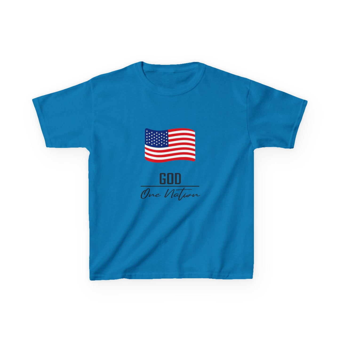 UNISEX Kids Tee — American Flag 'God One Nation' Patriotic T‑Shirt