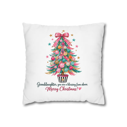 Christmas Tree Pillowcase — "Granddaughter, you are a blessing from above. Merry Christmas!"