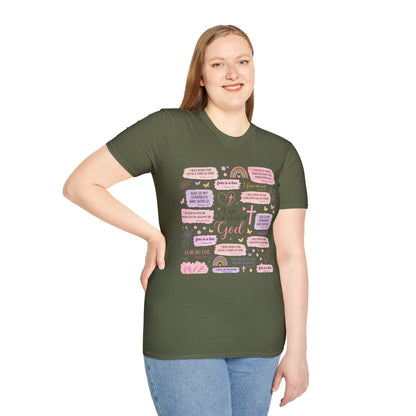Christian Inspirational T-Shirt — “I am a child of God” Pink Scripture Tee