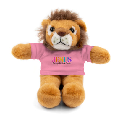 Jesus Rainbow Tee Teddy Bear - Plush Stuffed Animal with Faith Shirt