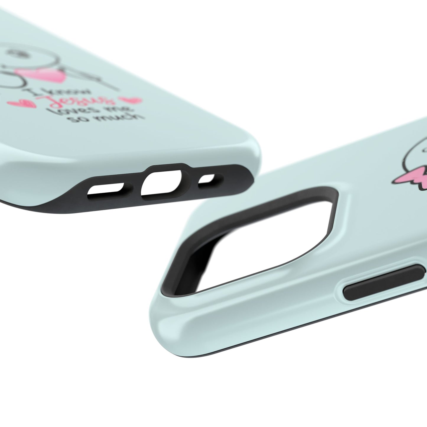 Christian Cute Heart Phone Case — "I Know Jesus Loves Me So Much" Magnetic Impact-Resistant Case