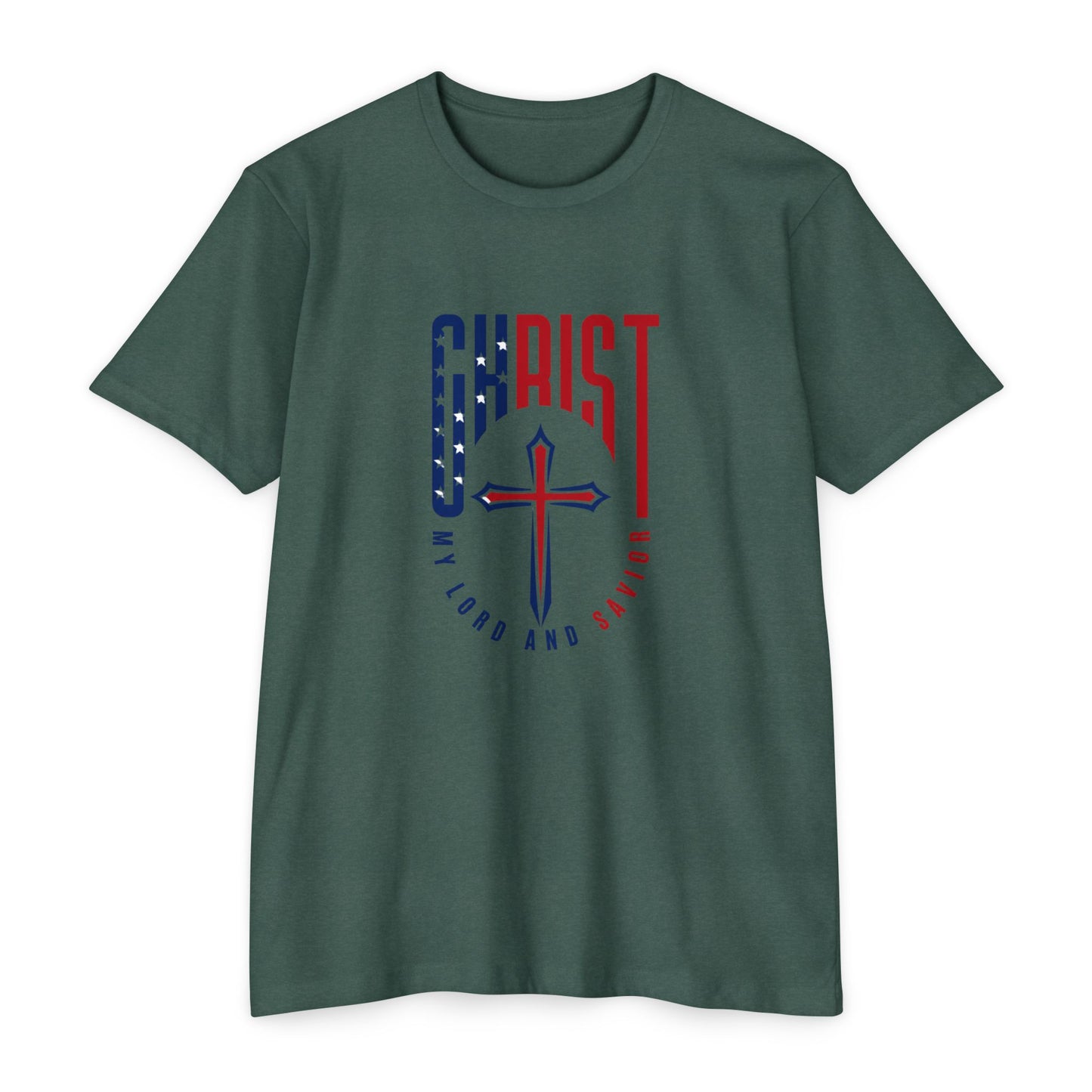 UNISEX Christ Cross T‑Shirt — My Lord and Savior Patriotic Christian Tee