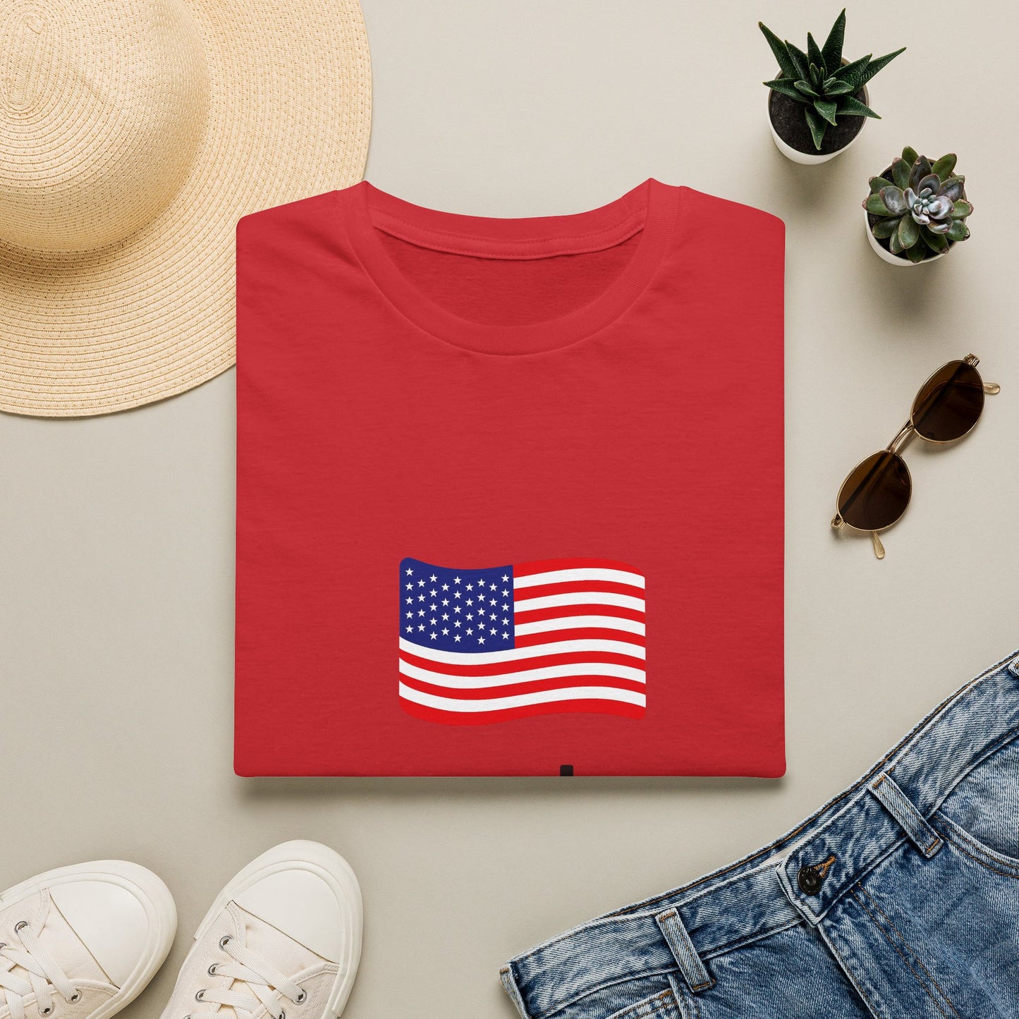 USA Flag T-Shirt — "Created with a Purpose" Patriotic American Tee