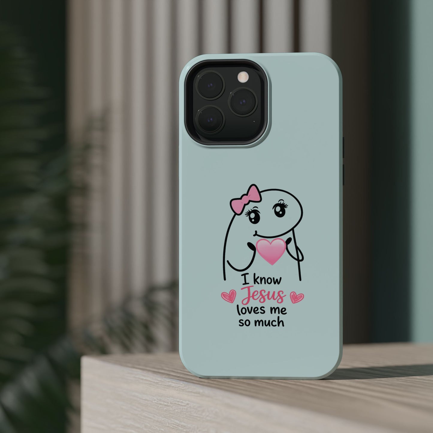 Christian Cute Heart Phone Case — "I Know Jesus Loves Me So Much" Magnetic Impact-Resistant Case