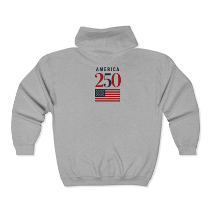 Made in U.S.A. Full-Zip Hoodie – America 250 Flag Sweatshirt