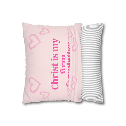 Christian Teddy Bear Pillow – “Spend Quality Time with Jesus Today” Square Throw Pillowcase