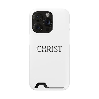 Christian Phone Card Case — Minimal 'CHRIST' Text Wallet Phone Case