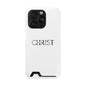 Christian Phone Card Case — Minimal 'CHRIST' Text Wallet Phone Case