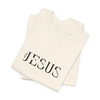 Jesus Minimalist Tee — Distressed Script Christian T-Shirt