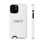 Christian Phone Card Case — Minimal 'CHRIST' Text Wallet Phone Case