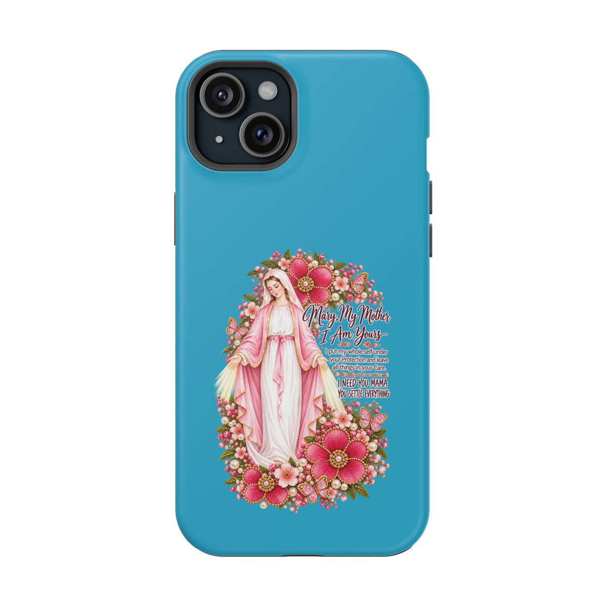 Religious Floral Phone Case — 'Blessed Virgin' Magnetic Impact-Resistant Case