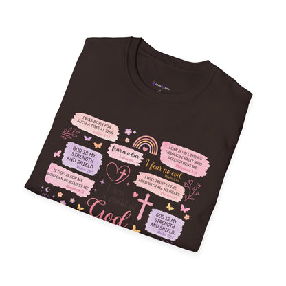 Christian Inspirational T-Shirt — “I am a child of God” Pink Scripture Tee