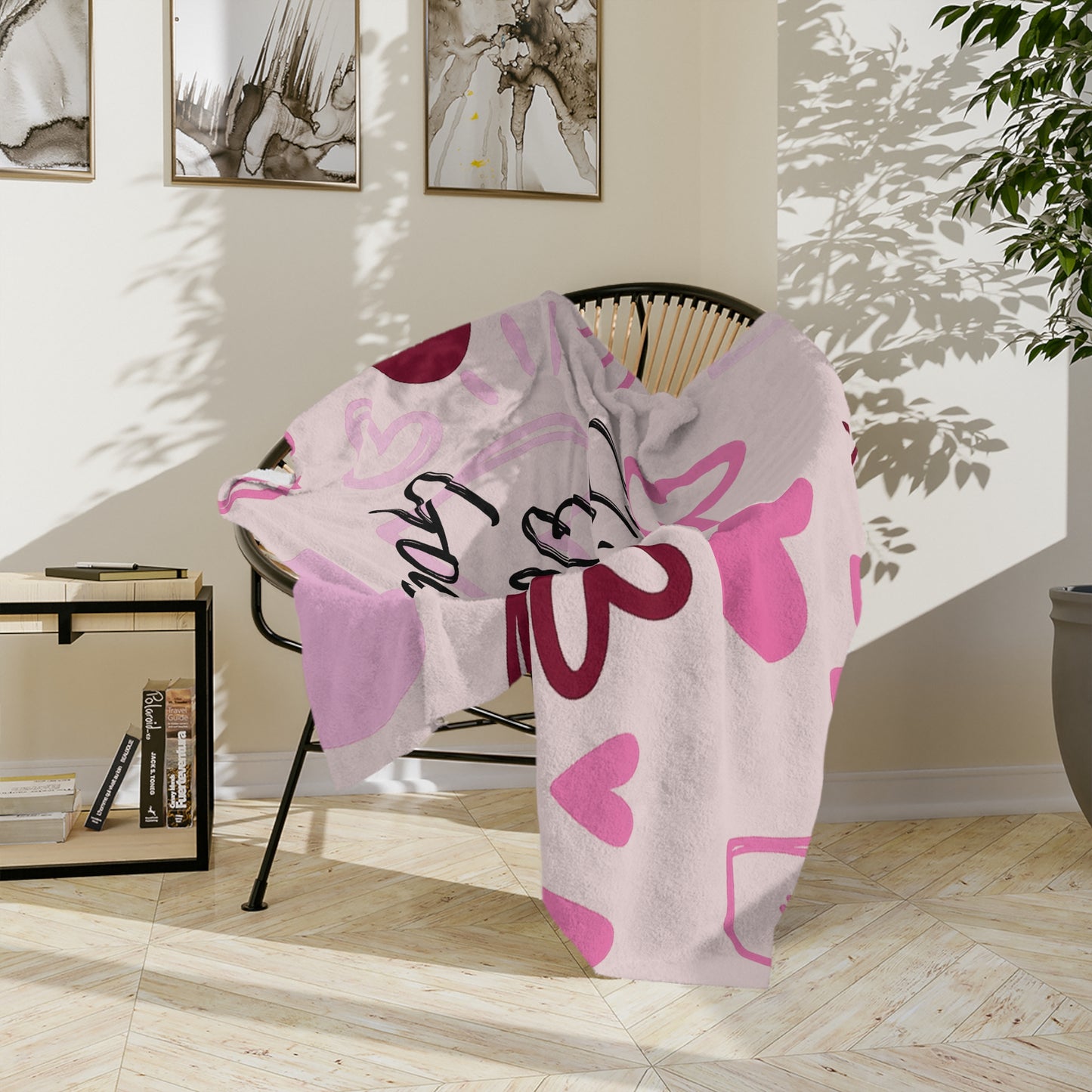 Child of God Heart Blanket — Pink Velveteen Microfiber Throw