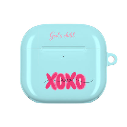 God’s Child AirPod Case – Blue "XOXO" & "Jesus Chose You" Christian Protective Cover