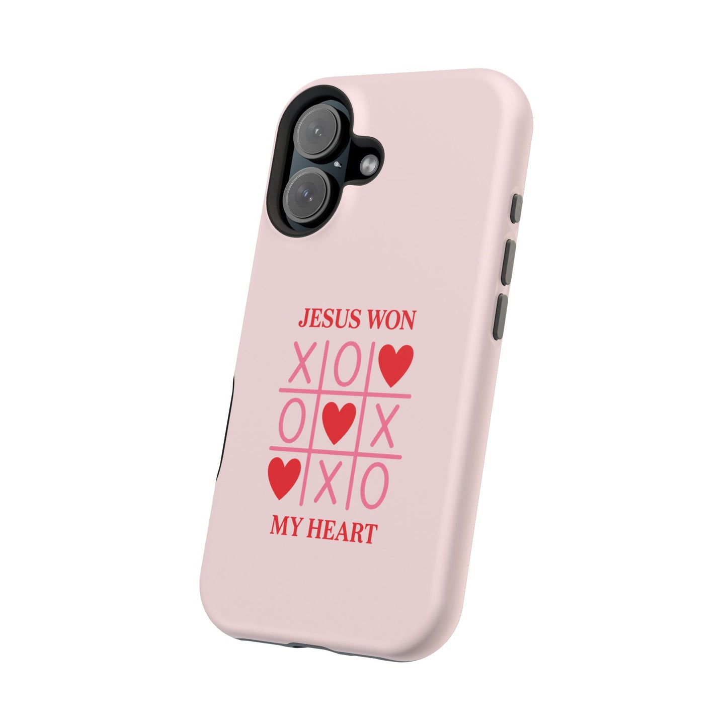iPhone Case — "Jesus Won My Heart" Pink Magnetic Impact-Resistant Phone Case
