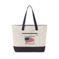 American Flag Canvas Tote Bag — "Stand For The Flag" Patriotic Zippered Tote