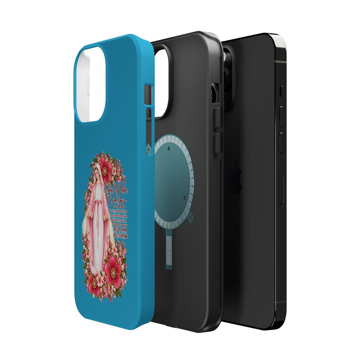Religious Floral Phone Case — 'Blessed Virgin' Magnetic Impact-Resistant Case