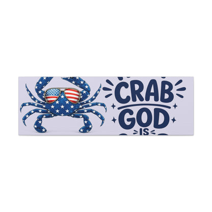 Patriotic Crab Canvas — "Holy Crab God Is Good" Wall Art