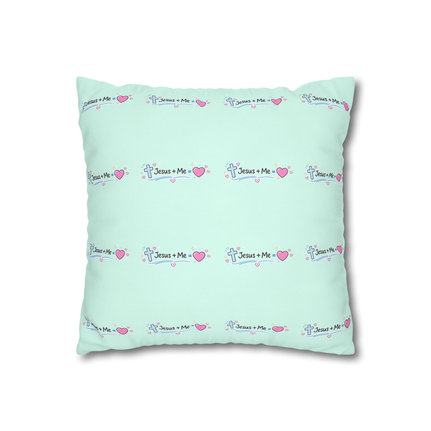 Faith Car Pillowcase — "Riding with Jesus & a Full Tank of Faith" Square Throw Pillow Cover