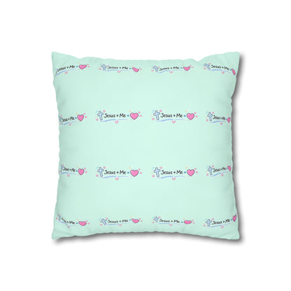 Faith Car Pillowcase — "Riding with Jesus & a Full Tank of Faith" Square Throw Pillow Cover