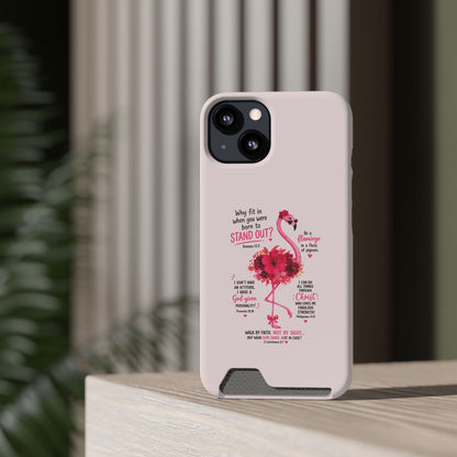Flamingo 'Stand Out' Phone Card Case — Slim Wallet iPhone Case
