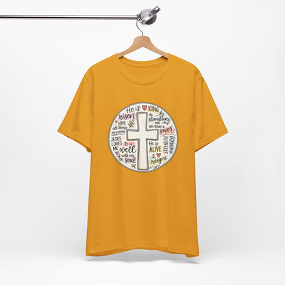 Christian Cross Faith T-Shirt — He Is Risen Inspirational Graphic Tee