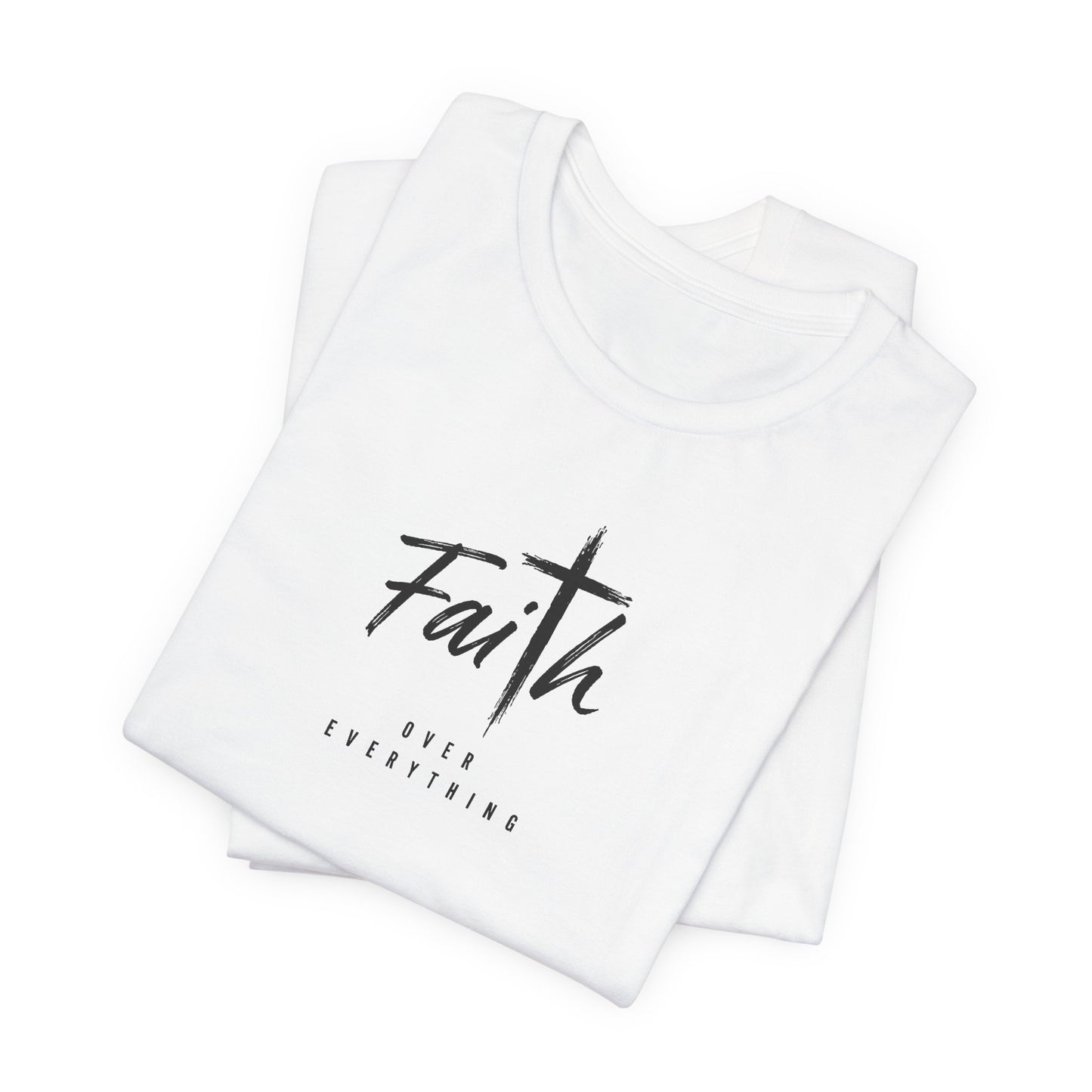Faith Cross T-Shirt — 'Our Father' Lord's Prayer Back Print Christian Tee