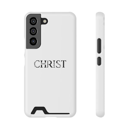 Christian Phone Card Case — Minimal 'CHRIST' Text Wallet Phone Case