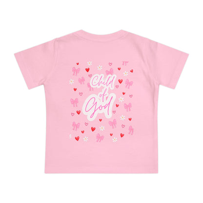 Baby T-Shirt — "Child of God" Pink Faith Tee (Proverbs 3:5)