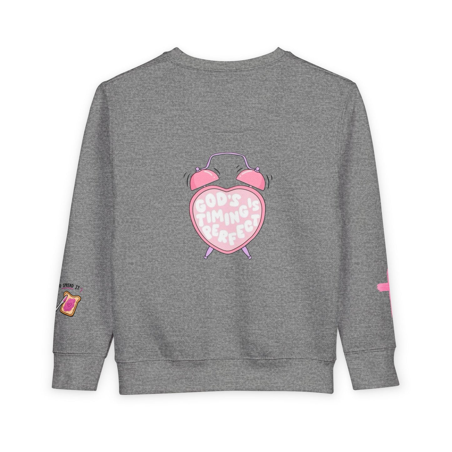 Toddler Sweatshirt — 'Made for a Purpose' Rainbow & 'God's Timing is Perfect' Pink Graphic