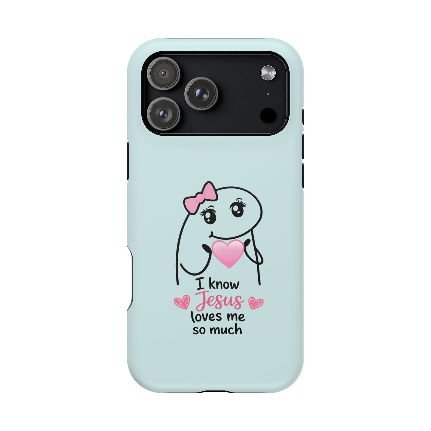 Christian Cute Heart Phone Case — "I Know Jesus Loves Me So Much" Magnetic Impact-Resistant Case