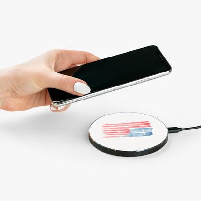 Patriotic Watercolor Cross Wireless Charger