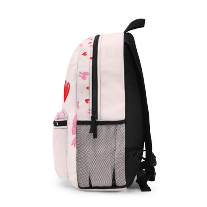 Backpack — Pink Valentine Christian Backpack “Jesus Won My Heart” with Bows & Hearts