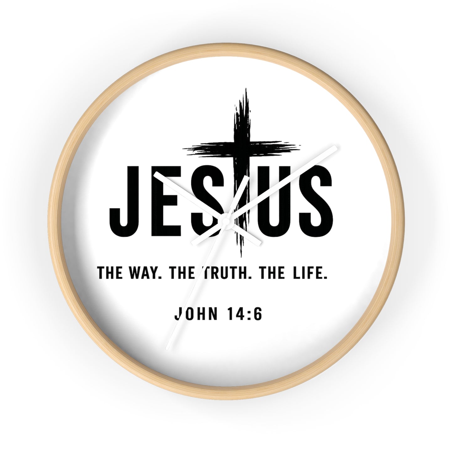 Jesus Wall Clock — "The Way. The Truth. The Life." John 14:6 Christian Decorative Clock
