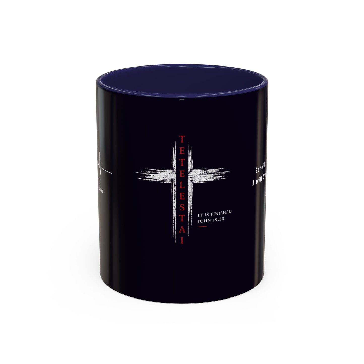 Christian faith gift  Coffee Mug — 'Tetelestai' Cross Design with Isaiah 12:2 Scripture (11/15oz Accent Mug)