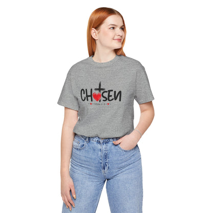 Chosen Cross Heart T-Shirt — Christian Faith Tee (1 Peter 2)