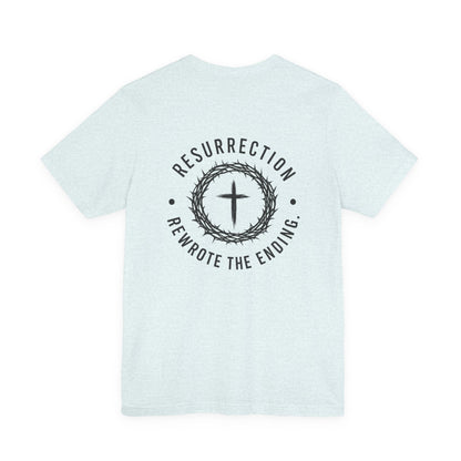 Christian Fish Tee — Small Circular 'JESUS' Design, Faith Graphic Shirt