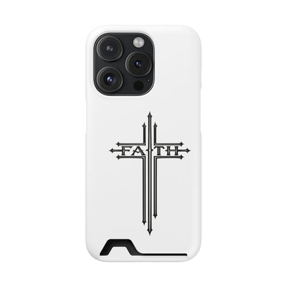 Faith Cross Phone Case with Card Holder — Slim Protective Wallet Case