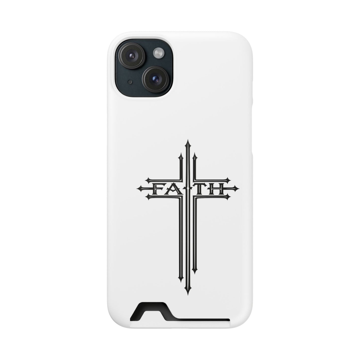 Faith Cross Phone Case with Card Holder — Slim Protective Wallet Case