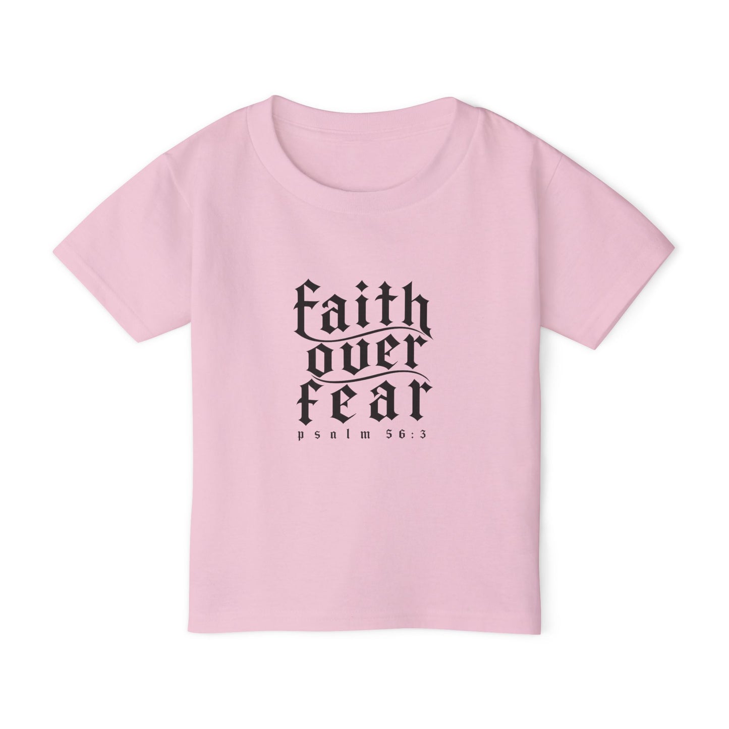 Faith Over Fear Toddler unisex T-Shirt — Psalm 56:3 Inspirational Kids Tee