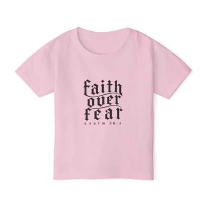 Faith Over Fear Toddler unisex T-Shirt — Psalm 56:3 Inspirational Kids Tee